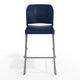 Navy Plastic/Gray Frame |#| Commercial Plastic Stack Barstool with Contoured Back and Sled Base in Navy