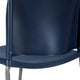 Navy Plastic/Gray Frame |#| Commercial Plastic Stack Barstool with Contoured Back and Sled Base in Navy