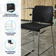 Black Plastic/Chrome Frame |#| Commercial Plastic Stack Barstool with Contoured Back and Sled Base in Black