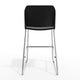 Black Plastic/Chrome Frame |#| Commercial Plastic Stack Barstool with Contoured Back and Sled Base in Black