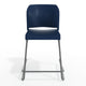 Navy Plastic/Gray Frame |#| Commercial Plastic Stack Stool with Contoured Back and Sled Base in Navy