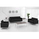 Black |#| Button Tufted Black LeatherSoft Loveseat w/Integrated Stainless Steel Frame