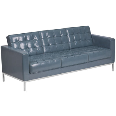 HERCULES Lacey Series Contemporary Button Tufted LeatherSoft Sofa with Integrated Stainless Steel Frame