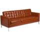 Cognac |#| Button Tufted Cognac LeatherSoft Sofa with Integrated Stainless Steel Frame