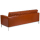 Cognac |#| Button Tufted Cognac LeatherSoft Sofa with Integrated Stainless Steel Frame