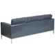 Gray |#| Button Tufted Gray LeatherSoft Sofa with Integrated Stainless Steel Frame
