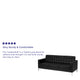 Black |#| Button Tufted Black LeatherSoft Sofa with Integrated Stainless Steel Frame