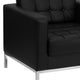 Black |#| Button Tufted Black LeatherSoft Chair with Integrated Stainless Steel Frame