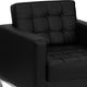 Black |#| Button Tufted Black LeatherSoft Chair with Integrated Stainless Steel Frame