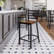 Cherry Wood Seat/Black Metal Frame |#| Commercial Ladder Back Black Metal Counter Stool - Cherry Wood Seat