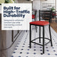 Red Vinyl Seat/Black Metal Frame |#| Commercial Ladder Back Black Metal Counter Stool - Red Vinyl Seat