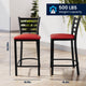 Red Vinyl Seat/Black Metal Frame |#| Commercial Ladder Back Black Metal Counter Stool - Red Vinyl Seat