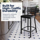 Black Vinyl Seat/Black Metal Frame |#| Commercial Ladder Back Black Metal Counter Stool - Black Vinyl Seat