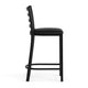 Black Vinyl Seat/Black Metal Frame |#| Commercial Ladder Back Black Metal Counter Stool - Black Vinyl Seat