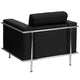 Black |#| Black LeatherSoft Double Stitch Detail Chair with Encasing Frame