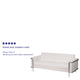 Melrose White |#| Contemporary White LeatherSoft Double Stitch Detail Sofa with Encasing Frame