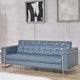 Gray |#| Contemporary Gray LeatherSoft Double Stitch Detail Sofa with Encasing Frame