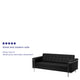 Black |#| Contemporary Black LeatherSoft Double Stitch Detail Sofa with Encasing Frame