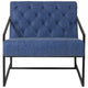 Retro Blue |#| Retro Blue LeatherSoft Tufted Lounge Chair w/Integrated Frame & Slanted Arms