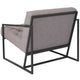 Retro Light Gray |#| Retro Lt Gray LeatherSoft Tufted Lounge Chair w/ Integrated Frame & Slanted Arms