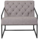 Retro Light Gray |#| Retro Lt Gray LeatherSoft Tufted Lounge Chair w/ Integrated Frame & Slanted Arms