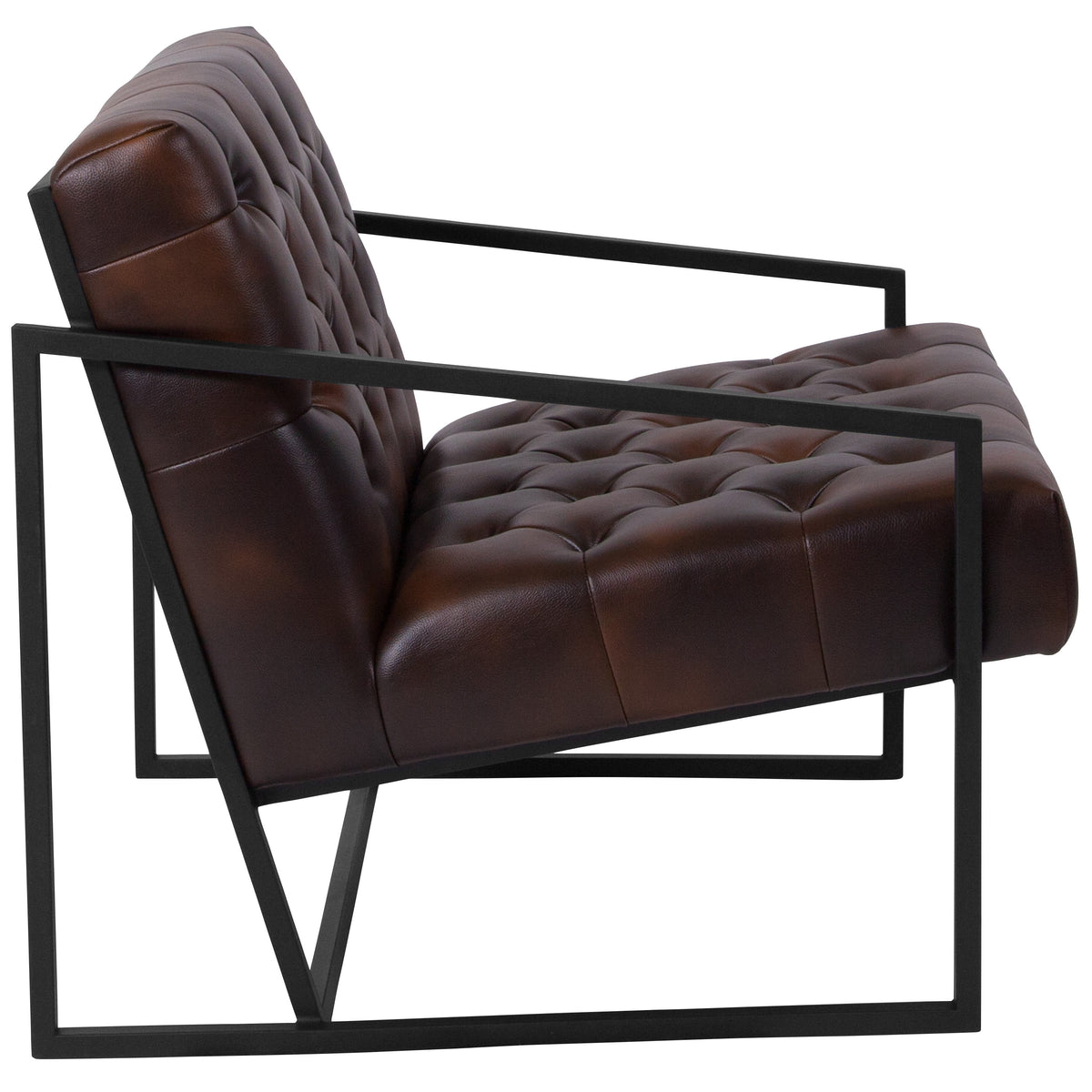 Bomber Jacket |#| Bomber Jacket LeatherSoft Tufted Lounge Chair w/ Integrated Frame & Slanted Arms