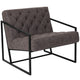 Retro Gray |#| Retro Gray LeatherSoft Tufted Lounge Chair w/Integrated Frame & Slanted Arms