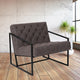 Retro Gray |#| Retro Gray LeatherSoft Tufted Lounge Chair w/Integrated Frame & Slanted Arms