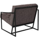 Retro Gray |#| Retro Gray LeatherSoft Tufted Lounge Chair w/Integrated Frame & Slanted Arms