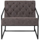 Retro Gray |#| Retro Gray LeatherSoft Tufted Lounge Chair w/Integrated Frame & Slanted Arms