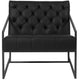 Black |#| Black LeatherSoft Tufted Lounge Chair with Integrated Frame & Slanted Arms