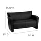Black |#| Black LeatherSoft Loveseat w/ Extended Panel Arms - Reception & Lounge Seating