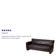 Brown |#| Brown LeatherSoft Sofa with Extended Panel Arms - Reception and Lounge Seating