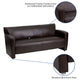 Brown |#| Brown LeatherSoft Sofa with Extended Panel Arms - Reception and Lounge Seating