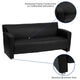 Black |#| Black LeatherSoft Sofa with Extended Panel Arms - Reception and Lounge Seating