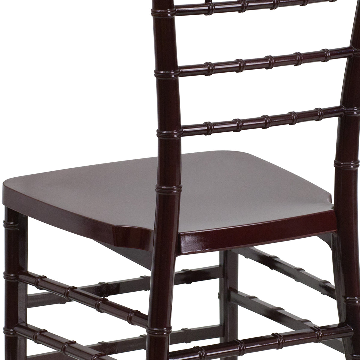 Mahogany |#| Mahogany Resin Stackable Chiavari Chair - Banquet and Event Furniture