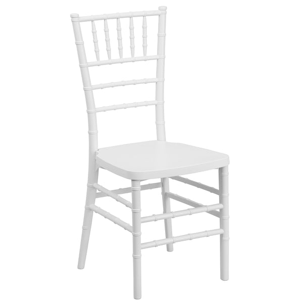 White |#| Matte White Resin Stacking Chiavari Event Chair