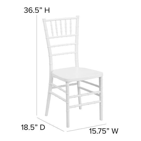 White |#| Matte White Resin Stacking Chiavari Event Chair