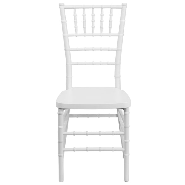 White |#| Matte White Resin Stacking Chiavari Event Chair