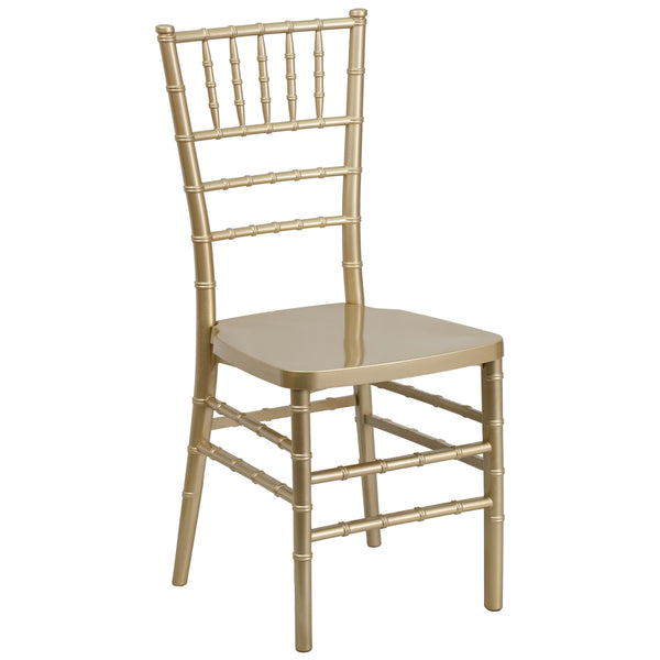 Gold |#| Gold Resin Stacking Chiavari Chair - Hospitality and Event Seating