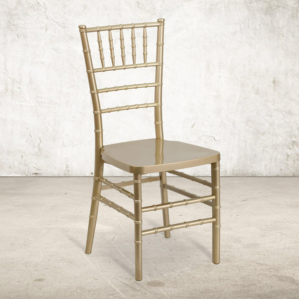 Gold |#| Gold Resin Stacking Chiavari Chair - Hospitality and Event Seating