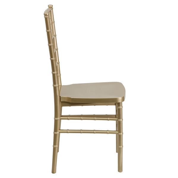 Gold |#| Gold Resin Stacking Chiavari Chair - Hospitality and Event Seating