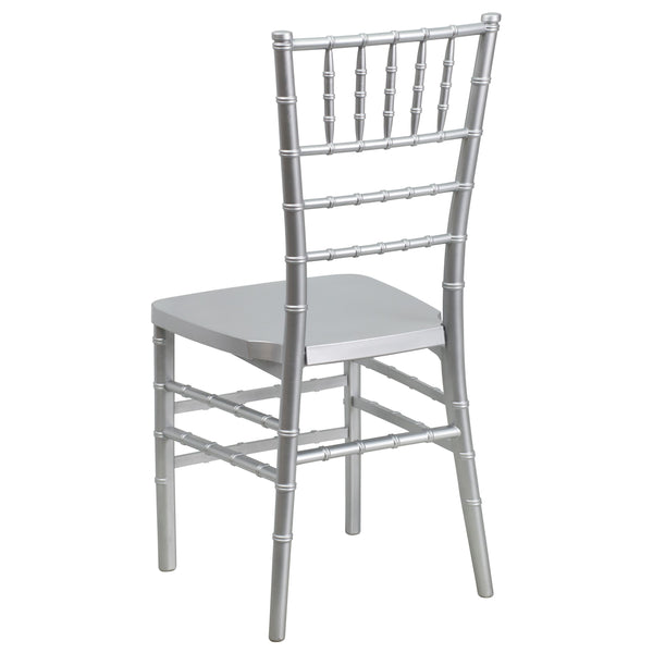 Silver |#| Silver Resin Stackable Chiavari Chair - Banquet and Event Furniture