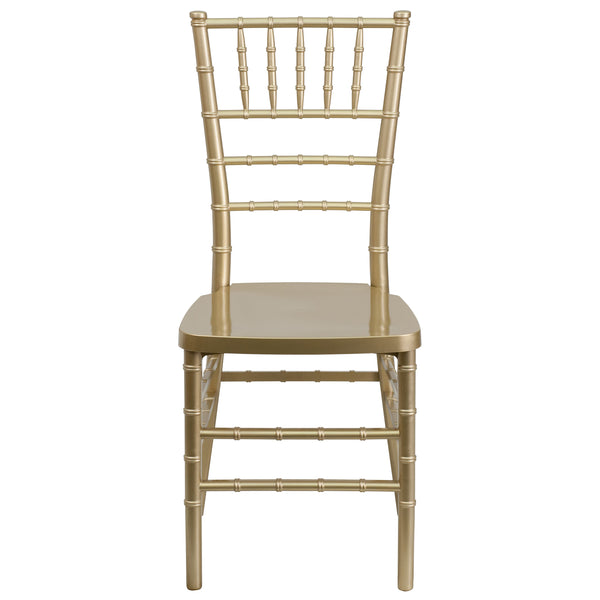 Gold |#| Gold Resin Stacking Chiavari Chair - Hospitality and Event Seating