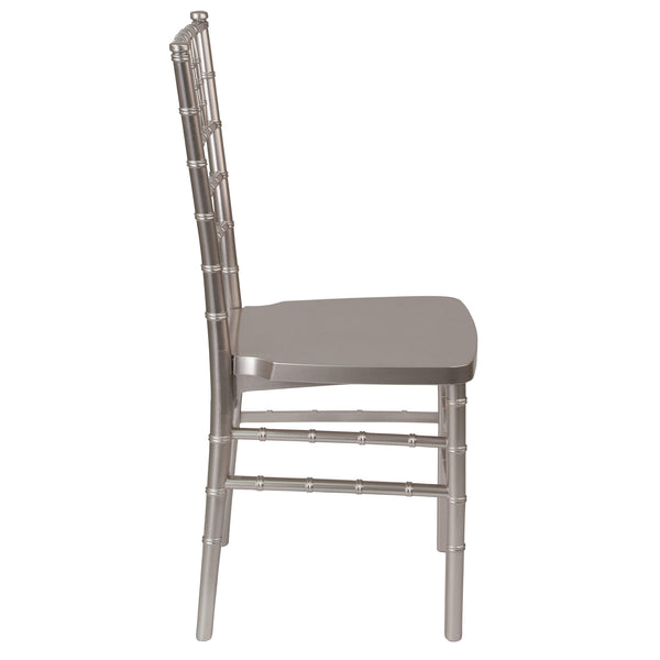 Pewter |#| Pewter Resin Stackable Chiavari Chair - Banquet and Event Furniture