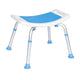 Padded Shower Stool w/ Adjustable Height, Non-Slip Feet and Seat Pad in Wht/Blue