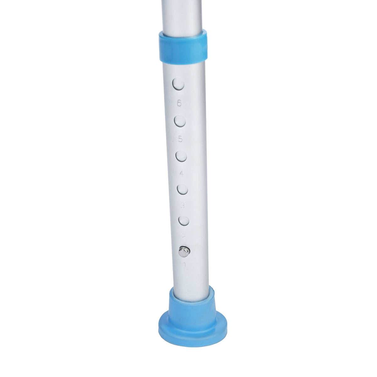 Padded Shower Stool w/ Adjustable Height, Non-Slip Feet and Seat Pad in Wht/Blue