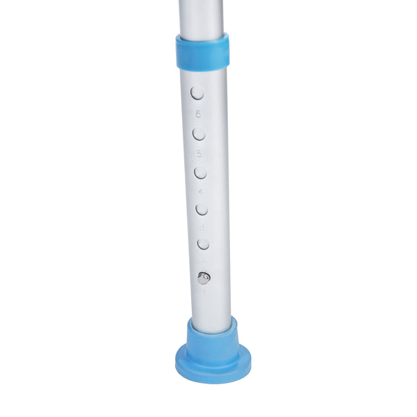 Padded Shower Stool w/ Adjustable Height, Non-Slip Feet and Seat Pad in Wht/Blue