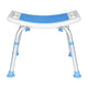 Padded Shower Stool w/ Adjustable Height, Non-Slip Feet and Seat Pad in Wht/Blue