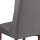 Gray Fabric |#| Gray Fabric Upholstered Button Tufted Parsons Chair with Side Panel Detail